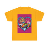 Rainbow Racer Unisex Heavy Cotton Tee | LGBT Pride, Drag Race, Summer Festival, Casual Wear, Gift Idea