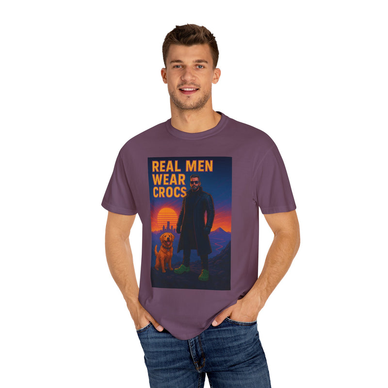 Real Men Wear Crocs T-Shirt, Unisex Casual Tee for Men, Perfect Gift for Dads, Birthdays, and Casual Outings