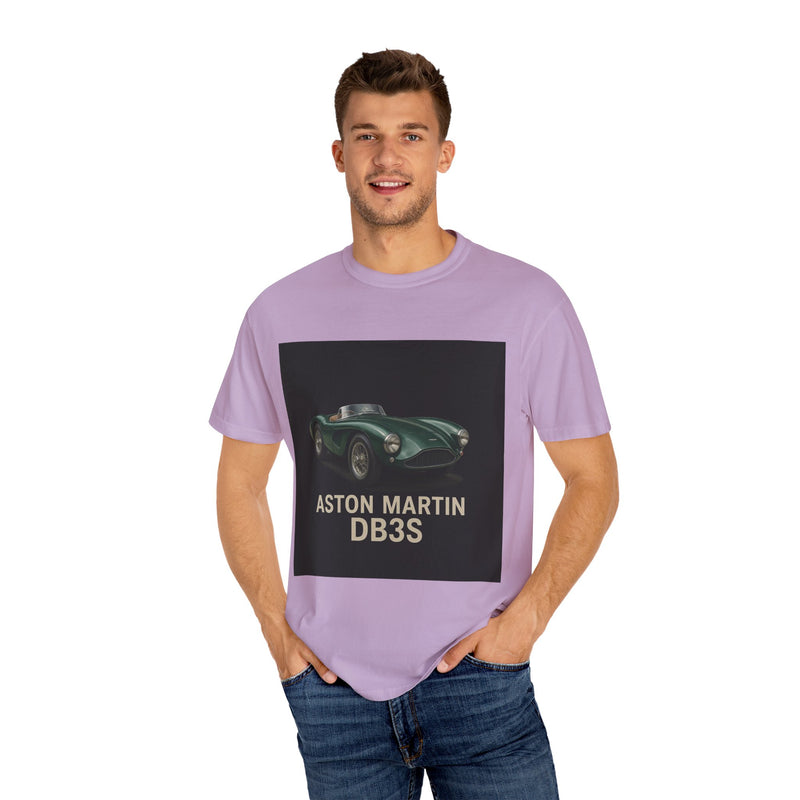 Aston Martin DB3S Unisex Garment-Dyed T-shirt, Car Enthusiast Tee, Vintage Auto Apparel, Perfect Gift for Him, Birthday or Christmas