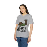 Nearly Made It Unisex T-Shirt - Cute Turtle Design, Funny Graphic Tee, Gift for Creators, Casual Wear, Motivational Apparel