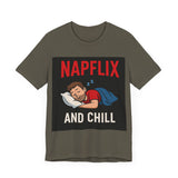 Napflix and Chill Unisex Jersey Tee, Comfortable Lounge T-Shirt, Gift for Nap Lovers, Cozy Sleep Shirt for Relaxation, Perfect for [...]