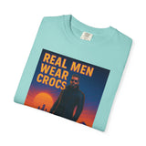 Real Men Wear Crocs T-Shirt, Unisex Casual Tee for Men, Perfect Gift for Dads, Birthdays, and Casual Outings