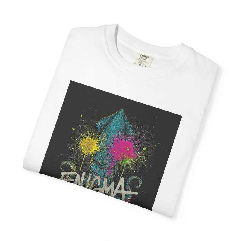 Colorful Enigma Squid Unisex T-Shirt | Vibrant Graphic Tee for Ocean Lovers, Casual Wear, Gift Idea, Festival Attire, Statement Piece