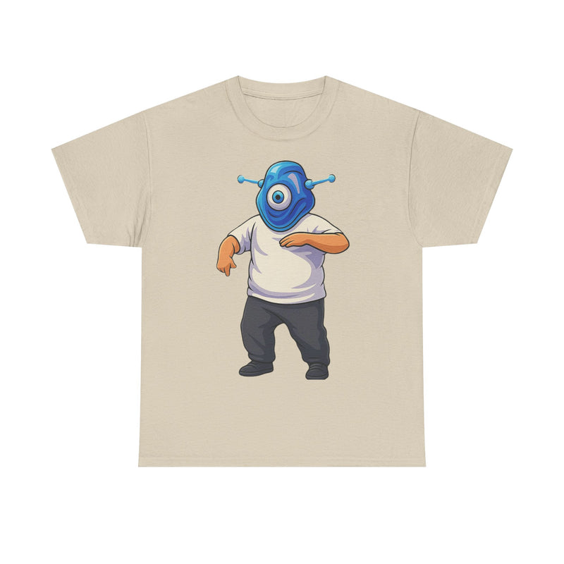 Whimsical Alien Graphic Tee for Casual Wear, Unisex Cotton T-Shirt, Fun Gift for Sci-Fi Lovers, Unique Everyday Wear, Cool Graphic Design
