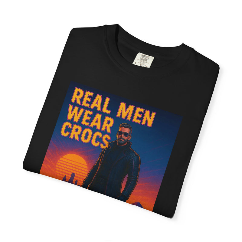 Real Men Wear Crocs T-Shirt, Unisex Casual Tee for Men, Perfect Gift for Dads, Birthdays, and Casual Outings
