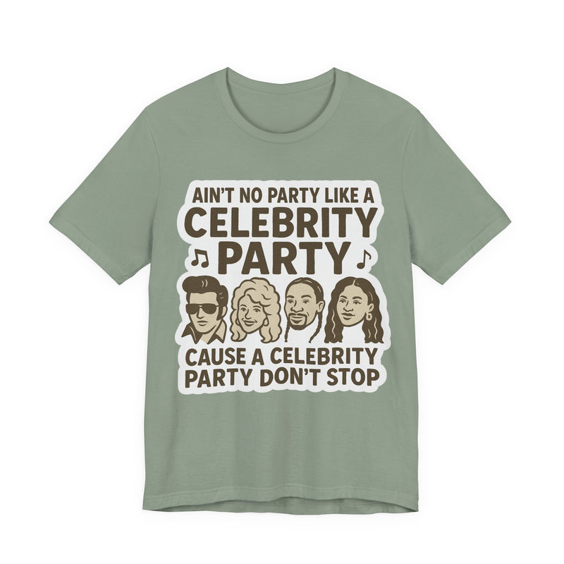 Celebrity Party Unisex Tee – Perfect for Parties, Concerts, Birthdays, Gift for Music Lovers, Trendy Graphic Shirt