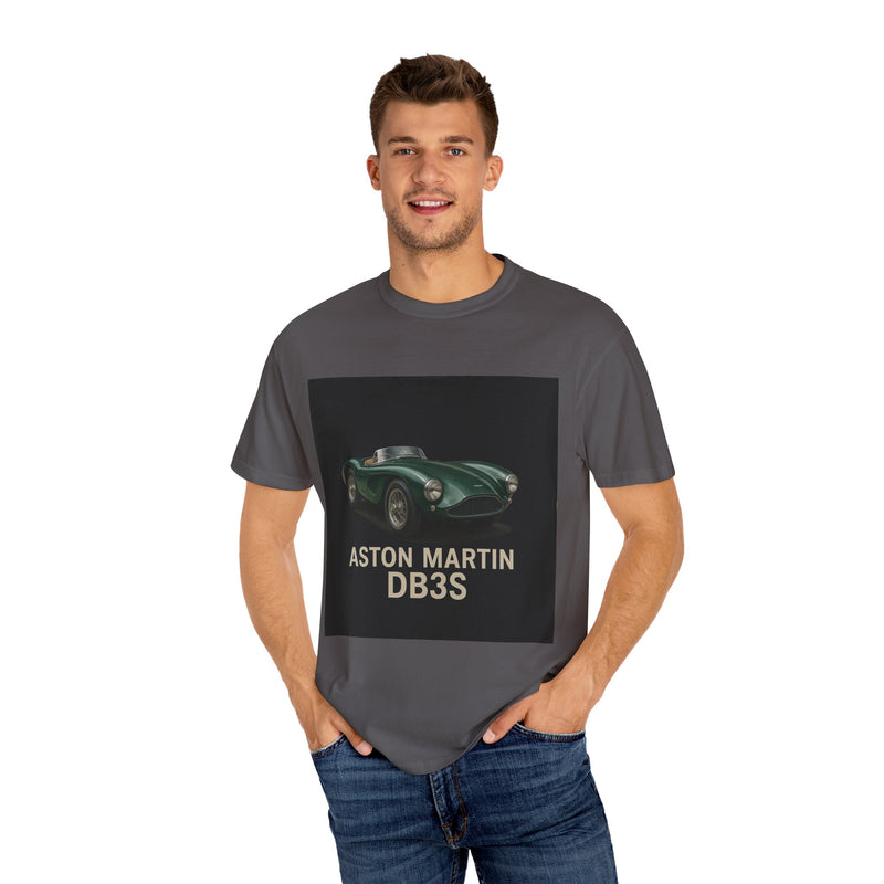 Aston Martin DB3S Unisex Garment-Dyed T-shirt, Car Enthusiast Tee, Vintage Auto Apparel, Perfect Gift for Him, Birthday or Christmas