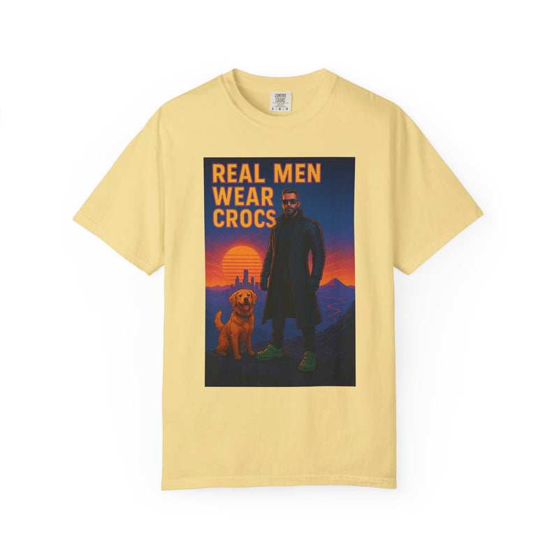 Real Men Wear Crocs T-Shirt, Unisex Casual Tee for Men, Perfect Gift for Dads, Birthdays, and Casual Outings