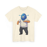 Whimsical Alien Graphic Tee for Casual Wear, Unisex Cotton T-Shirt, Fun Gift for Sci-Fi Lovers, Unique Everyday Wear, Cool Graphic Design