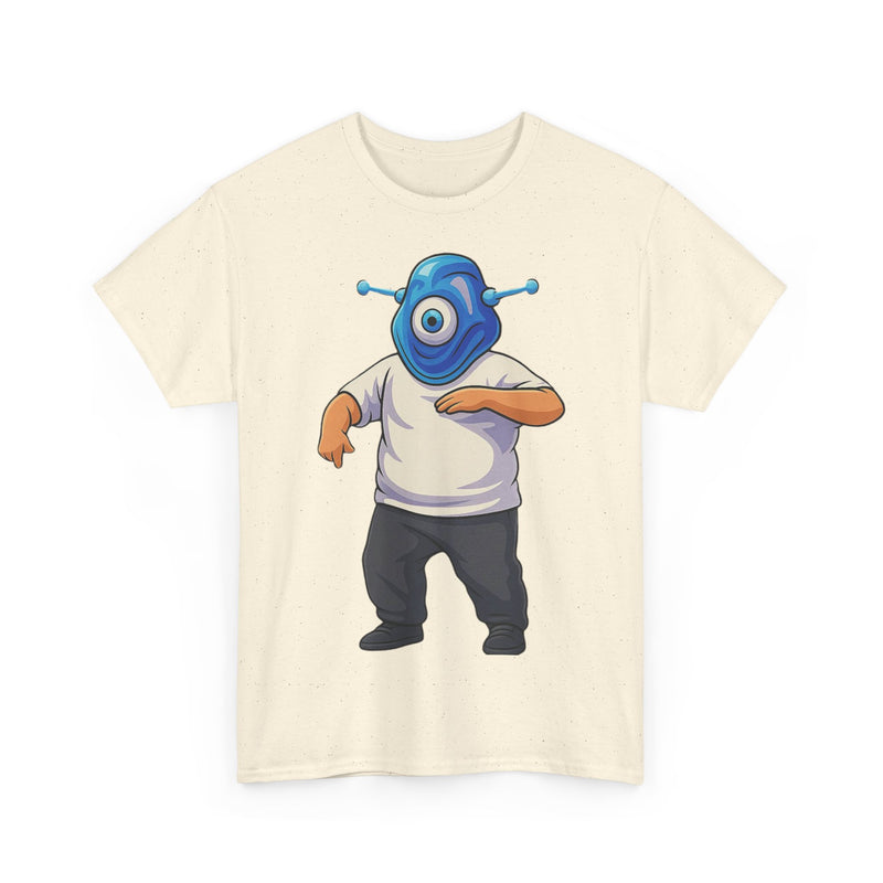 Whimsical Alien Graphic Tee for Casual Wear, Unisex Cotton T-Shirt, Fun Gift for Sci-Fi Lovers, Unique Everyday Wear, Cool Graphic Design