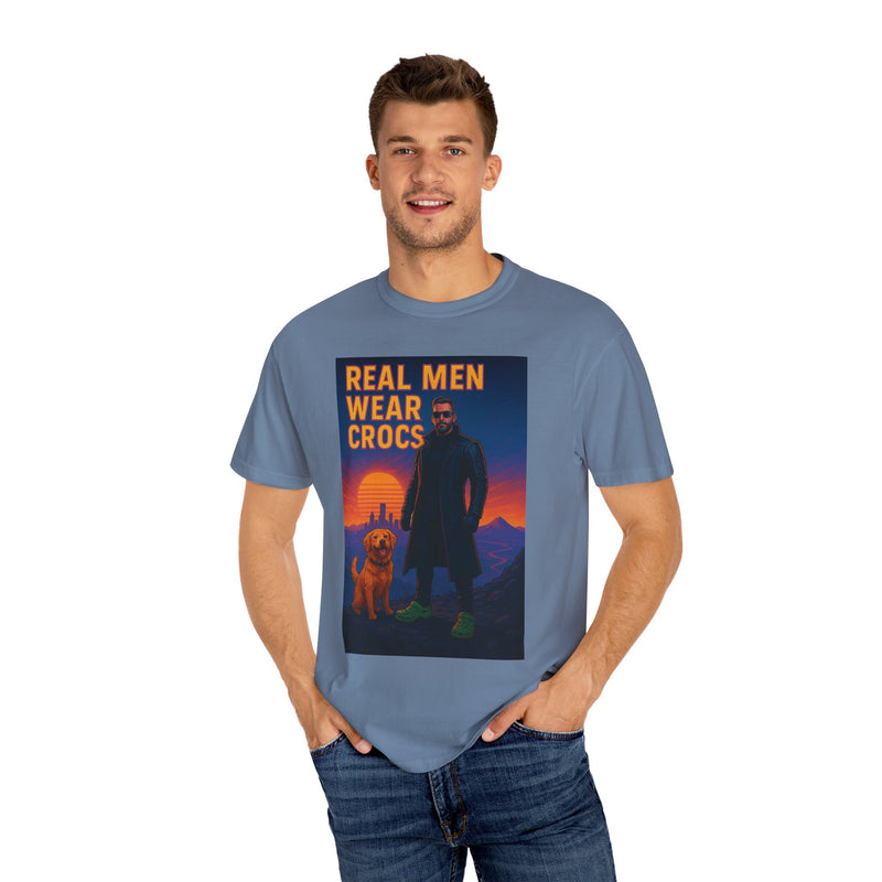 Real Men Wear Crocs T-Shirt, Unisex Casual Tee for Men, Perfect Gift for Dads, Birthdays, and Casual Outings