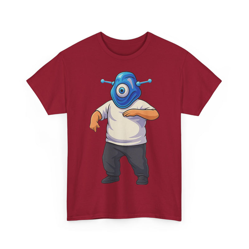 Whimsical Alien Graphic Tee for Casual Wear, Unisex Cotton T-Shirt, Fun Gift for Sci-Fi Lovers, Unique Everyday Wear, Cool Graphic Design