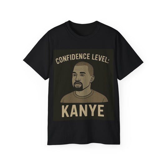 Confidence Level Kanye Tee, Funny Graphic T-Shirt, Hip Hop Style Shirt, Gift for Music Lovers, Casual Everyday Wear