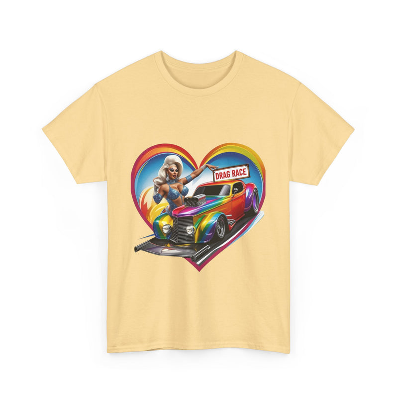 Retro Drag Race Unisex Heavy Cotton Tee, Car Lover Shirt, Vintage Auto Apparel, Gift for Him/Her, Racing Fan Clothes