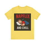 Napflix and Chill Unisex Jersey Tee, Comfortable Lounge T-Shirt, Gift for Nap Lovers, Cozy Sleep Shirt for Relaxation, Perfect for [...]