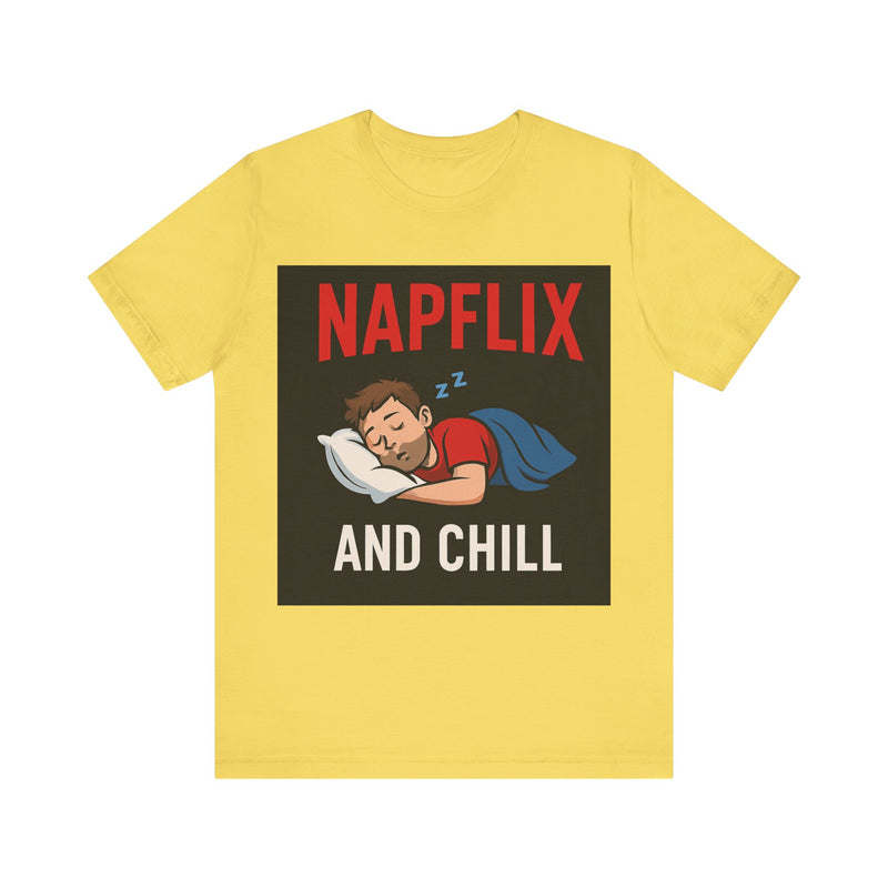 Napflix and Chill Unisex Jersey Tee, Comfortable Lounge T-Shirt, Gift for Nap Lovers, Cozy Sleep Shirt for Relaxation, Perfect for [...]