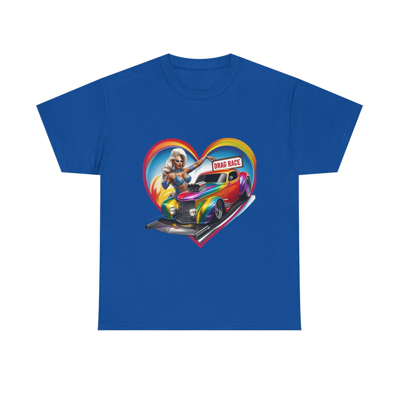 Retro Drag Race Unisex Heavy Cotton Tee, Car Lover Shirt, Vintage Auto Apparel, Gift for Him/Her, Racing Fan Clothes