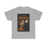 To the Moon Unisex Heavy Cotton Tee, Bitcoin Rocket Tee, Cryptocurrency Gift, Space-Themed Shirt, Fun Graphic T-Shirt