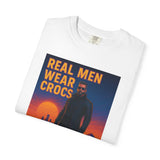 Real Men Wear Crocs T-Shirt, Unisex Casual Tee for Men, Perfect Gift for Dads, Birthdays, and Casual Outings