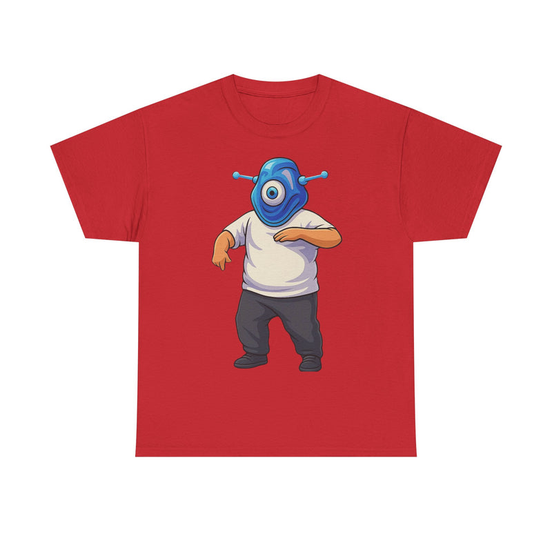 Whimsical Alien Graphic Tee for Casual Wear, Unisex Cotton T-Shirt, Fun Gift for Sci-Fi Lovers, Unique Everyday Wear, Cool Graphic Design