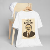 Ivor Biggun Unisex Jersey T-Shirt, Funny Graphic Tee, Gift for Men, Retro Humor Shirt, Casual Wear, Comedy Apparel