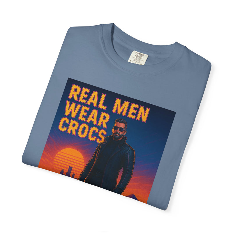 Real Men Wear Crocs T-Shirt, Unisex Casual Tee for Men, Perfect Gift for Dads, Birthdays, and Casual Outings