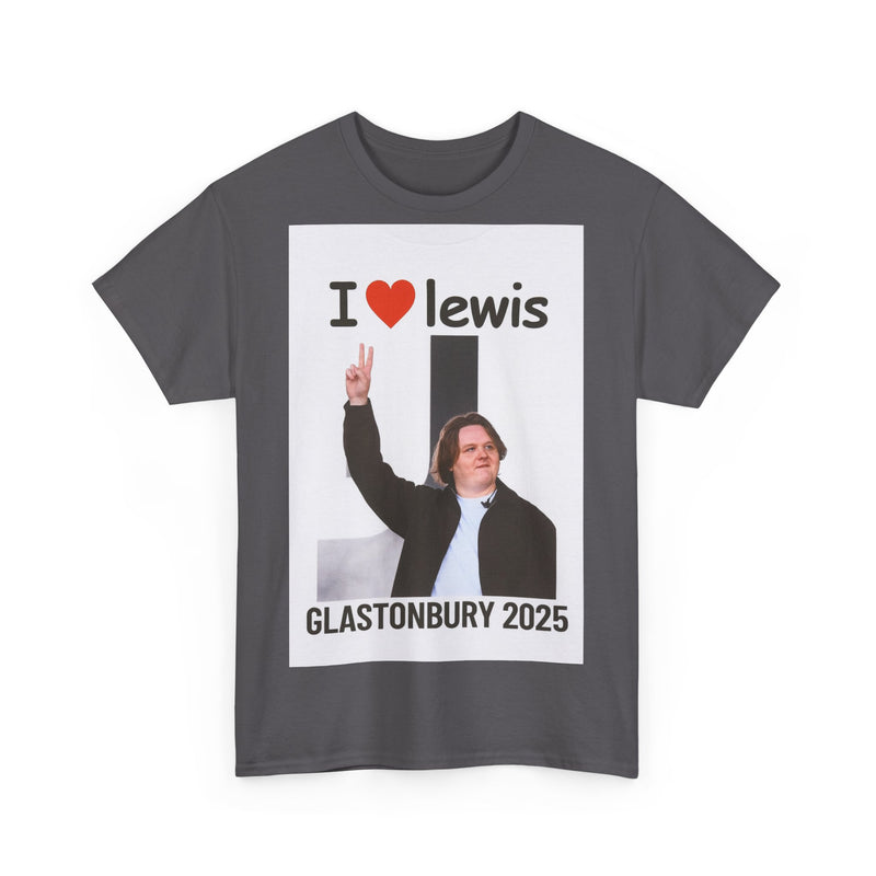 I  Lewis Glastonbury 2025 Unisex Heavy Cotton Tee | Festival Shirt, Concert Apparel, Fan Merchandise, Gift for Music Lovers, Casual Wear