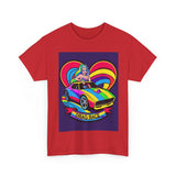 Unisex Heavy Cotton Tee - Retro Drag Race Graphic Tee, Fun Summer Shirt, LGBTQ+ Pride Apparel, Car Enthusiast Gift