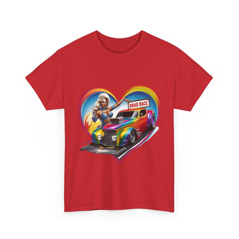 Retro Drag Race Unisex Heavy Cotton Tee, Car Lover Shirt, Vintage Auto Apparel, Gift for Him/Her, Racing Fan Clothes
