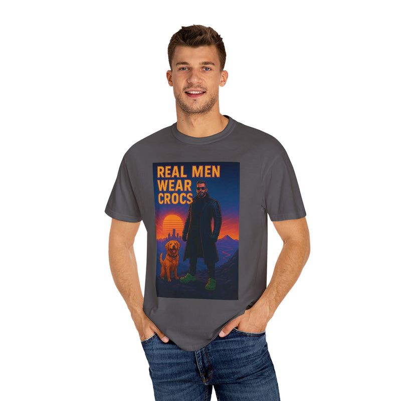 Real Men Wear Crocs T-Shirt, Unisex Casual Tee for Men, Perfect Gift for Dads, Birthdays, and Casual Outings