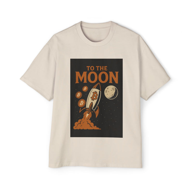 Men's Oversized Tee - "To The Moon" Design | Bitcoin Apparel, Crypto Gift, Space-Themed Shirt, Trendy Streetwear, Retro Graphic Tee