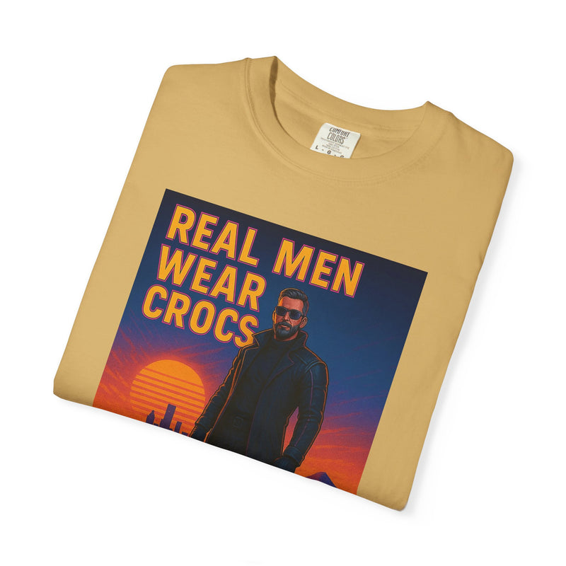 Real Men Wear Crocs T-Shirt, Unisex Casual Tee for Men, Perfect Gift for Dads, Birthdays, and Casual Outings