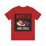 Napflix and Chill Unisex Jersey Tee, Comfortable Lounge T-Shirt, Gift for Nap Lovers, Cozy Sleep Shirt for Relaxation, Perfect for [...]