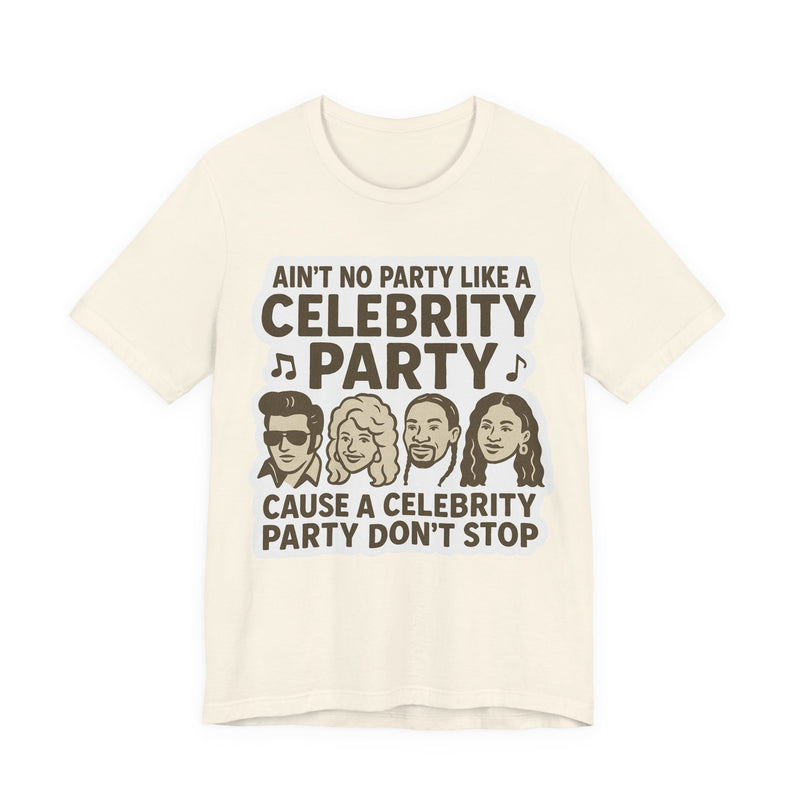 Celebrity Party Unisex Tee – Perfect for Parties, Concerts, Birthdays, Gift for Music Lovers, Trendy Graphic Shirt