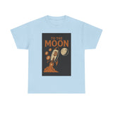 To the Moon Unisex Heavy Cotton Tee, Bitcoin Rocket Tee, Cryptocurrency Gift, Space-Themed Shirt, Fun Graphic T-Shirt