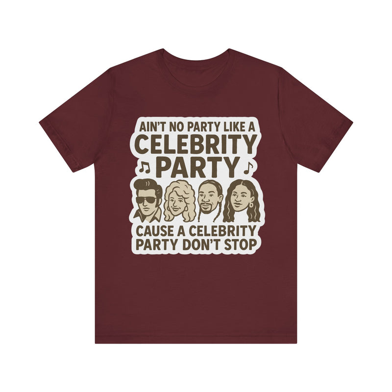 Celebrity Party Unisex Tee – Perfect for Parties, Concerts, Birthdays, Gift for Music Lovers, Trendy Graphic Shirt
