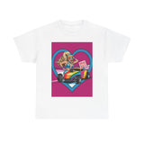 Rainbow Racer Unisex Heavy Cotton Tee | LGBT Pride, Drag Race, Summer Festival, Casual Wear, Gift Idea