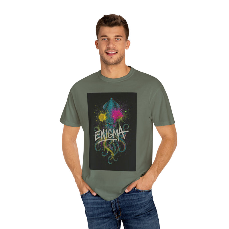 Colorful Enigma Squid Unisex T-Shirt | Vibrant Graphic Tee for Ocean Lovers, Casual Wear, Gift Idea, Festival Attire, Statement Piece