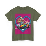 Rainbow Racer Unisex Heavy Cotton Tee | LGBT Pride, Drag Race, Summer Festival, Casual Wear, Gift Idea