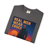 Real Men Wear Crocs T-Shirt, Unisex Casual Tee for Men, Perfect Gift for Dads, Birthdays, and Casual Outings