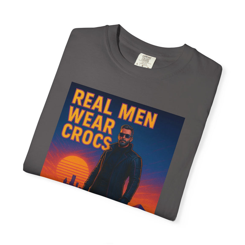 Real Men Wear Crocs T-Shirt, Unisex Casual Tee for Men, Perfect Gift for Dads, Birthdays, and Casual Outings