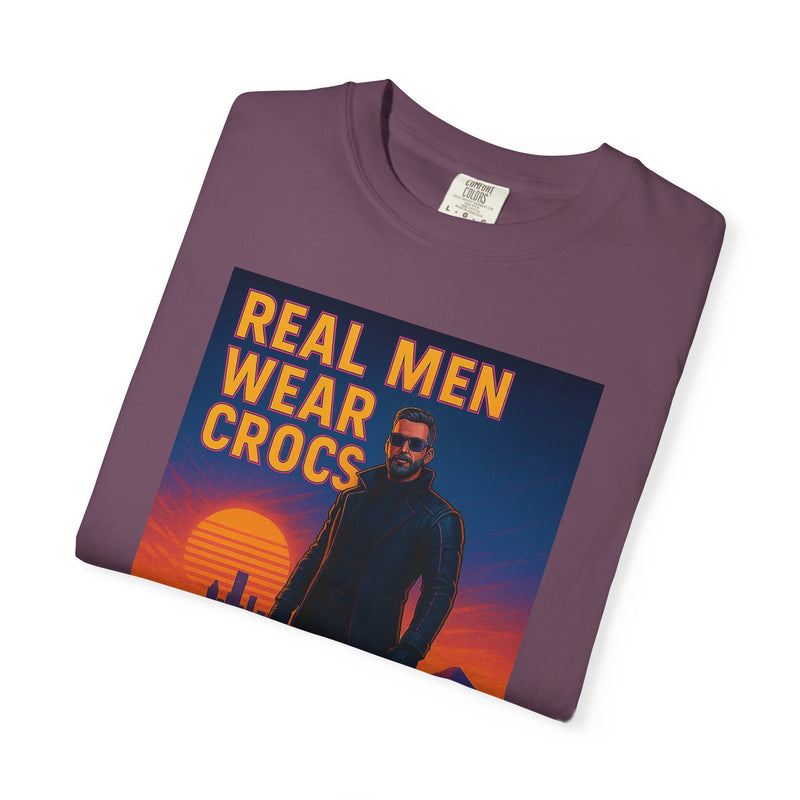 Real Men Wear Crocs T-Shirt, Unisex Casual Tee for Men, Perfect Gift for Dads, Birthdays, and Casual Outings