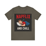 Napflix and Chill Unisex Jersey Tee, Comfortable Lounge T-Shirt, Gift for Nap Lovers, Cozy Sleep Shirt for Relaxation, Perfect for [...]