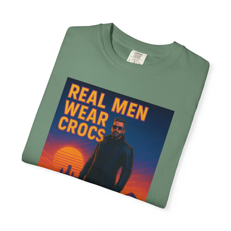 Real Men Wear Crocs T-Shirt, Unisex Casual Tee for Men, Perfect Gift for Dads, Birthdays, and Casual Outings