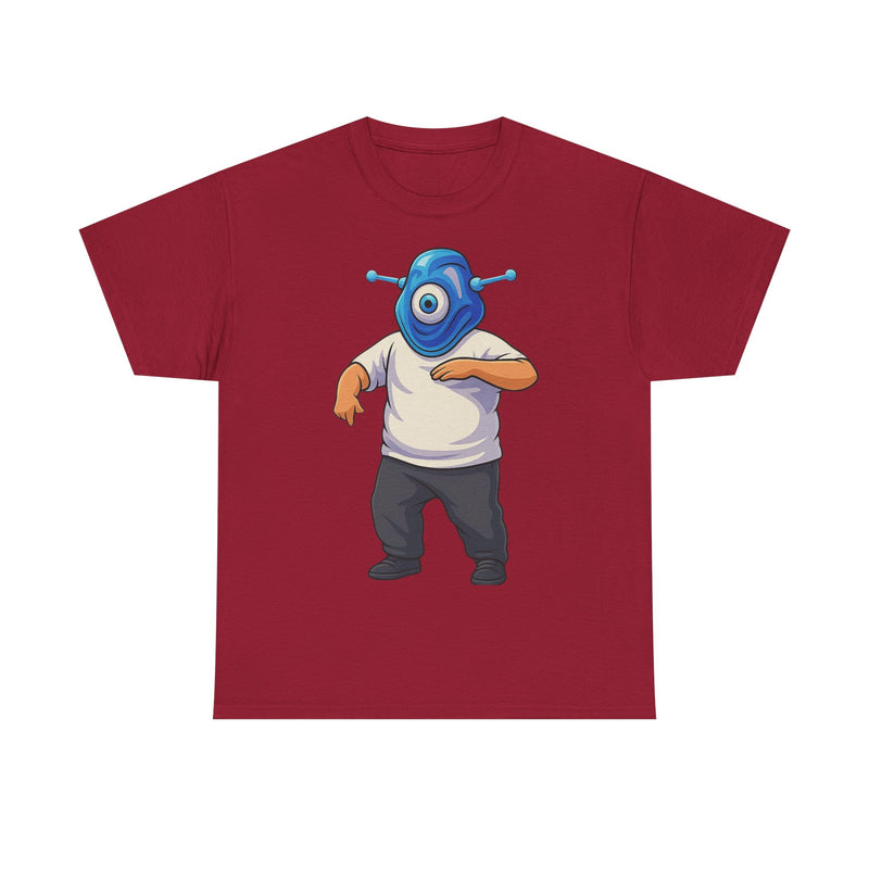 Whimsical Alien Graphic Tee for Casual Wear, Unisex Cotton T-Shirt, Fun Gift for Sci-Fi Lovers, Unique Everyday Wear, Cool Graphic Design
