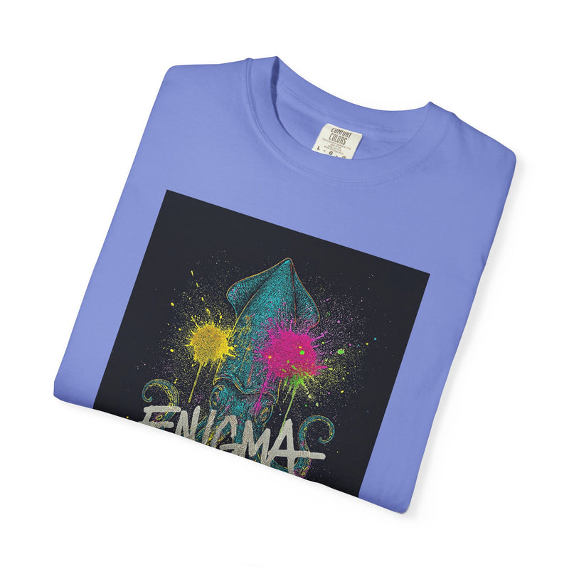 Colorful Enigma Squid Unisex T-Shirt | Vibrant Graphic Tee for Ocean Lovers, Casual Wear, Gift Idea, Festival Attire, Statement Piece