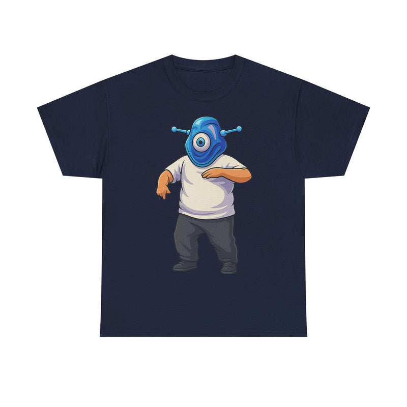 Whimsical Alien Graphic Tee for Casual Wear, Unisex Cotton T-Shirt, Fun Gift for Sci-Fi Lovers, Unique Everyday Wear, Cool Graphic Design