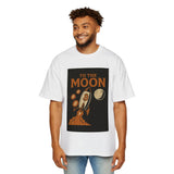 Men's Oversized Tee - "To The Moon" Design | Bitcoin Apparel, Crypto Gift, Space-Themed Shirt, Trendy Streetwear, Retro Graphic Tee