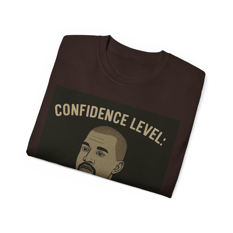 Confidence Level Kanye Tee, Funny Graphic T-Shirt, Hip Hop Style Shirt, Gift for Music Lovers, Casual Everyday Wear