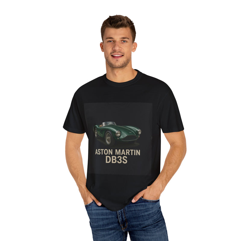 Aston Martin DB3S Unisex Garment-Dyed T-shirt, Car Enthusiast Tee, Vintage Auto Apparel, Perfect Gift for Him, Birthday or Christmas